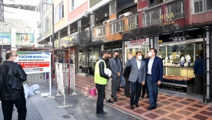 Başkan Gürkan kuyumcular çarşısında incelemede bulundu