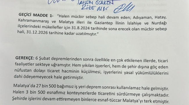 Mücbir sebep için mecliste ret kararı
