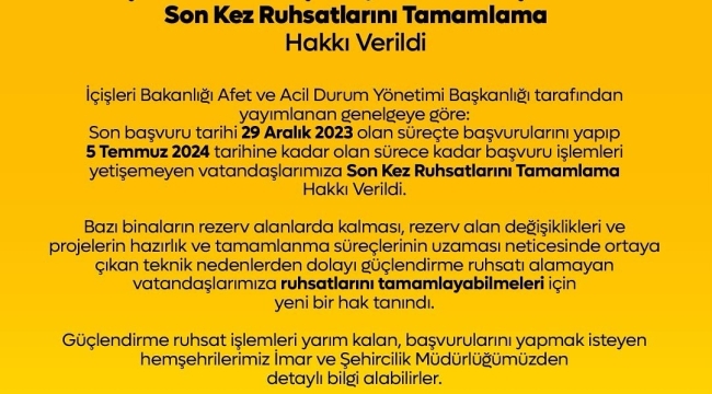 Orta Hasarlı Binalarını Güçlendirmek İsteyen Hemşehrilerimize Her Türlü Kolaylığı Sağlayacağız"