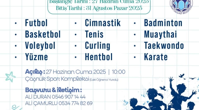 battalgazi'de yaz spor okulları başlıyor